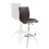 Modern Barstool Leatherette/Chrome Adjustable Height in Brown Color B091119811