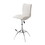 Modern Barstool Texture Leatherette/Chrome Adjustable Height in Soft White Color B091119814