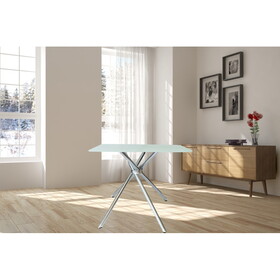 36" Square Frosted Tempered Glass Table B091119898