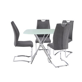 5 Pieces 36" inch Contemporary Elegance Squared Dining Set in Gray B091S00002