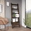 Ladder Bookcase Bull, One Drawer, Five Open Shelves, Dark Walnut Finish B092122875