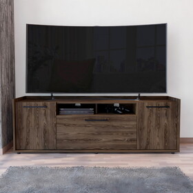 TV Stand for TV&#180;s up 55" Dext, One Cabinet, Double Door, Dark Walnut Finish