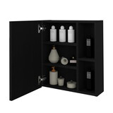 Medicine Cabinet Mirror Clifton, Five Internal Shelves, Black Wengue Finish B092122978