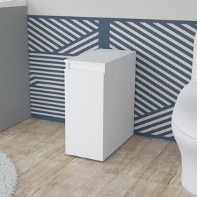 Bathroom Storage Cabinet Raplex, Liftable Top, One Drawer, White Finish B092123059