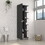 Corner Cabinet Womppi, Five Open Shelves, Single Door, Black Wengue Finish B092123060