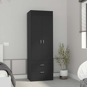 Armoire Tarento, Two Drawers, Black Wengue Finish
