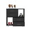 Dresser Hetzs, Four Drawers, Two Open Shelves, Black Wengue Finish B092123108