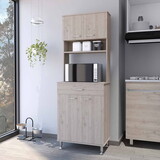 Pantry Piacenza,Two Double Door Cabinet, Light Gray Finish B092123112