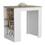 Kitchen Island Doyle, Three Side Shelves, White and Light Oak Finish B092123132
