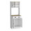 Microwave Storage Stand with 3-Doors and Drawer Arlington, White / Macadamia Finish B092123134