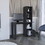 Office Desk Aragon with Four-Tier Bookcase and Lower Cabinet, Black Wengue Finish B092123143