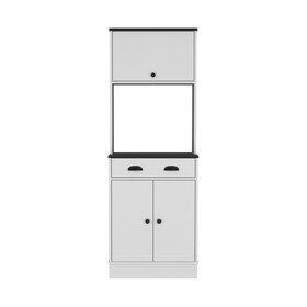 Pantry Cabinet Microwave Stand Warden, Kitchen, White/Black B092P160294