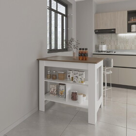 Kitchen Island Ada, Kitchen, Mahogany / White B092P238713