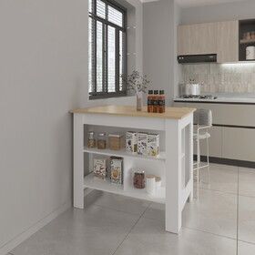 Kitchen Island Ada, Kitchen, Light Pine / White B092P238714