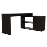 L-Shaped Desk Desti, Office, Black B092S00045