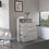 Four Drawer Dresser Wuju, Bedroom, Light Gray / White B092S00145