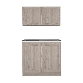 Cabinet Set Zeus, Garage, Light Gray B092S00149