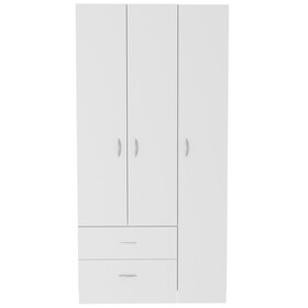 Three Door Armoire Clark, Bedroom, White B092S00202