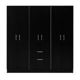 Six Doors Armoire Maya, Bedroom, Black / White B092S00206