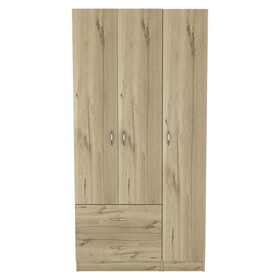 Three Door Armoire Clark, Bedroom, Light Oak / Black B092S00208
