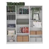 Tuin 3 Piece Living Room Set with 3 Bookcases, White B092S00224