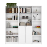 Platte 3 Piece Living Room Set with 3 Bookcases, White B092S00227