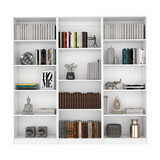 Blende 3 Piece Living Room Set with 3 Bookcases, White B092S00233