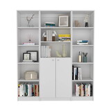 Aberdeen 3 Piece Living Room Set with 3 Bookcases, White B092S00234