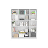 Parwan 3 Piece Living Room Set with 3 Bookcases, White B092S00235