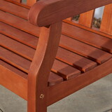 Emilio Reddish Brown Tropical Wood Garden Bench for 3 Seaters B093121187
