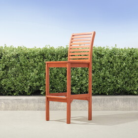 Emilio Reddish Brown Tropical Wood Bar Chair B093121201