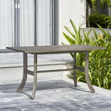 Kyrstin Grey-washed Farmhouse Wood Patio Dining Table for 6 Seaters B093121234