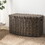 Joseph Rectangular Curve Resin Woven Wicker Trunk with Handles - 24" x 14" x 15" - Chocolate Brown - for Clothes, Towels, Toys, Magazine Storage and Home Decoration B093P169701