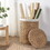 Ludmilla Round Tall Water Hyacinth Woven Wicker Laundry Hamper with Lid - for Clothes, Canvas, Toys and Book Storage with Removable Liner - 15" x 15" x 20" - Natural Brown B093P169703