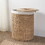 Ludmilla Round Tall Water Hyacinth Woven Wicker Laundry Hamper with Lid - for Clothes, Canvas, Toys and Book Storage with Removable Liner - 15" x 15" x 20" - Natural Brown B093P169703