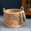 Isidore Round Water Hyacinth Seagrass Woven Basket with Handles - 15" x 15" x 15" - Natural Brown - for Clothes, Towels, Canvas, Toys and Magazine Storage and Home Decoration B093P169706