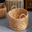 Isidore Round Water Hyacinth Seagrass Woven Basket with Handles - 15" x 15" x 15" - Natural Brown - for Clothes, Towels, Canvas, Toys and Magazine Storage and Home Decoration B093P169706