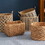 Isidore Square Palm Leaf Woven Wicker Storage Basket with Handles Set of 2 - 14" x 14" x 15" and 16" x 16" x 17" - Black and Brown - for Clothes, Books Storage B093P169711