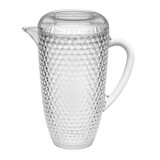 2.5 Quarts Designer Diamond Cut Clear Acrylic Pitcher with Lid, Crystal Clear Break Resistant Premium Acrylic Pitcher for All Purpose BPA Free B095120306