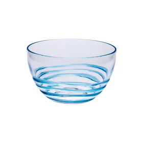 Designer Swirl Blue Acrylic Small Bowl, Break Resistant Premium Acrylic Round Serving Bowl for Party's, Snacks, or Salad Bowl, BPA Free B095120314