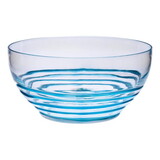 Designer Swirl Blue Acrylic Large Bowl, Break Resistant Premium Acrylic Round Serving Bowl for Party's, Snacks, or Salad Bowl, BPA Free B095120316