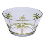 Designer Palm Tree Acrylic Small Bowl, Break Resistant Premium Acrylic Round Serving Bowl for Party's, Snacks, or Salad Bowl, BPA Free B095120327