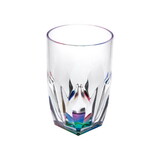 Designer Rainbow diamond Acrylic Drinking Glasses Hi Ball Set of 4 (17oz), Premium Quality Unbreakable Stemless Acrylic Drinking Glasses for All Purpose B095120331