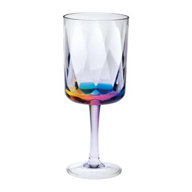 Designer Rainow Diamond Acrylic Wine Glasses Set of 4 (16oz), Premium Quality Unbreakable Stemmed Acrylic Wine Glasses for All Purpose Red or White Wine B095120333