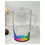 2.75 Quarts Designer Oval Halo Rainbow Acrylic Pitcher with Lid, Crystal Clear Break Resistant Premium Acrylic Pitcher for All Purpose BPA Free B095120352