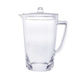 2.75 Quarts Designer Oval Halo Clear Acrylic Pitcher with Lid, Crystal Clear Break Resistant Premium Acrylic Pitcher for All Purpose BPA Free B095120353