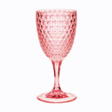 Designer Acrylic Diamond Cut Pink Wine Glasses Set of 4 (12oz), Premium Quality Unbreakable Stemmed Acrylic Wine Glasses for All Purpose Red or White Wine B095120380