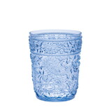 Designer Acrylic Paisley Blue Drinking Glasses DOF Set of 4 (13oz), Premium Quality Unbreakable Stemless Acrylic Drinking Glasses for All Purpose B095120382