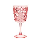 Designer Acrylic Paisley Pink Wine Glasses Set of 4 (13oz), Premium Quality Unbreakable Stemmed Acrylic Wine Glasses for All Purpose Red or White Wine B095120389