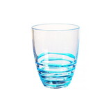 Designer Acrylic Swirl Blue Drinking Glasses DOF Set of 4 (15oz), Premium Quality Unbreakable Stemless Acrylic Drinking Glasses for All Purpose B095120390